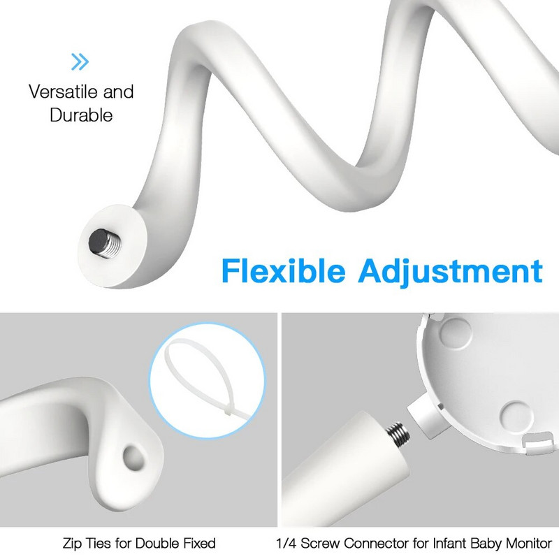 Ευέλικτο περιστρεφόμενο στήριγμα για GHB-Vb603, Luvion platinum 3, Tenboo-TB101 Baby Monitor, Προσαρμόζεται σε ράφια ή έπιπλα κούνιας