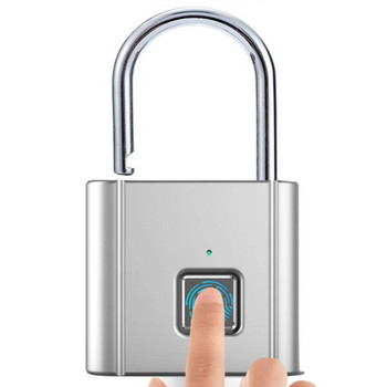 Έξυπνο λουκέτο δακτυλικών αποτυπωμάτων Αδιάβροχο βιομετρικό δακτυλικό αποτύπωμα κλειδαριά πόρτας χωρίς κλειδί Επαναφορτιζόμενο λουκέτο ασφαλείας USB για ξεκλείδωμα σπιτιού