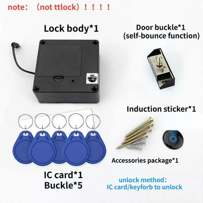 Viedā koka durvju slēdzene, bezatslēgas, neredzamā elektroniskā slēdzenes karte Bukkle TTlock App atbloķēšanas skapja skapja skapja mēbeļu atvilktņu viedās slēdzenes