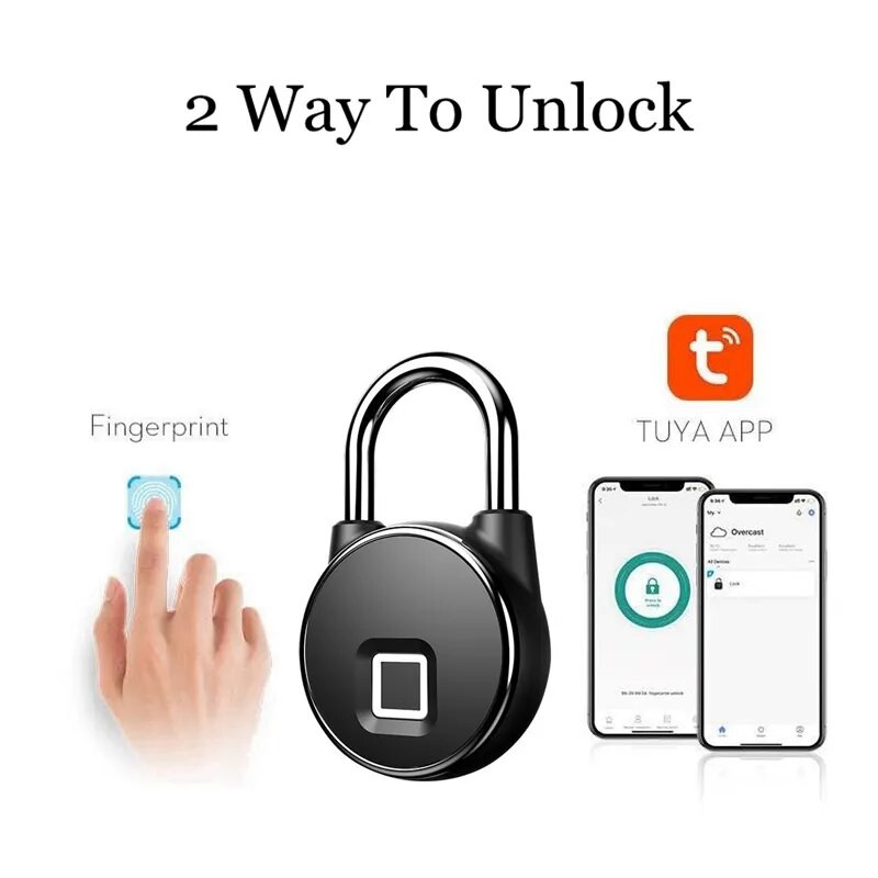 Tuya Smart Lock pirkstu nospiedumu piekaramā atslēga Viedā piekaramā skapja slēdzene Kopmītnes pretaizdzīšanas slēdzene USB uzlādējama drošības bezatslēgas atslēga