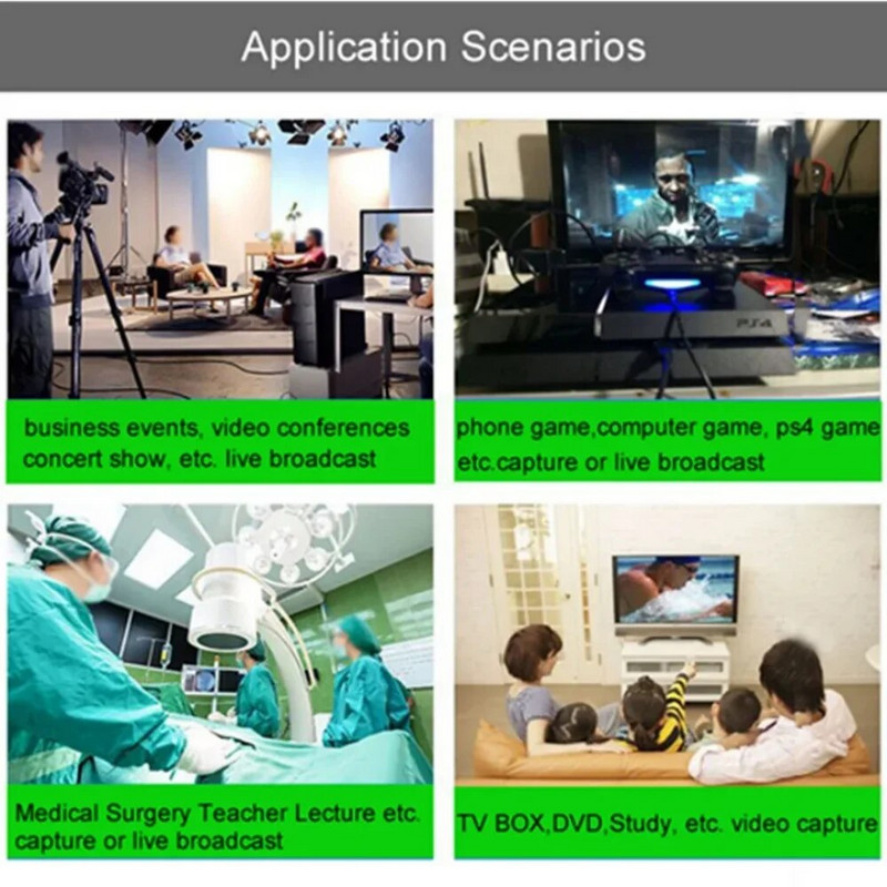 Κάρτα λήψης βίντεο 4K USB 3.0 1080P USB 2.0 HDMI Game Grabber Box για PS4 DVD κάμερα εγγραφή PC Placa De Video Live Streaming