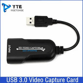YIGETOHDE USB 3.0 HDMI saderīga spēļu video uzņemšanas karte 1080P video straumēšanas adapteris PS4 tiešraides video ierakstīšanai