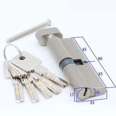 Durvju slēdzenes Drošības slēdzeņu cilindri 55 60 65 70 75 80 mm 35-50 mm biezumam Durvju slēdzene mājām Galvenie slēdzeņu cilindri 5 Atslēgas