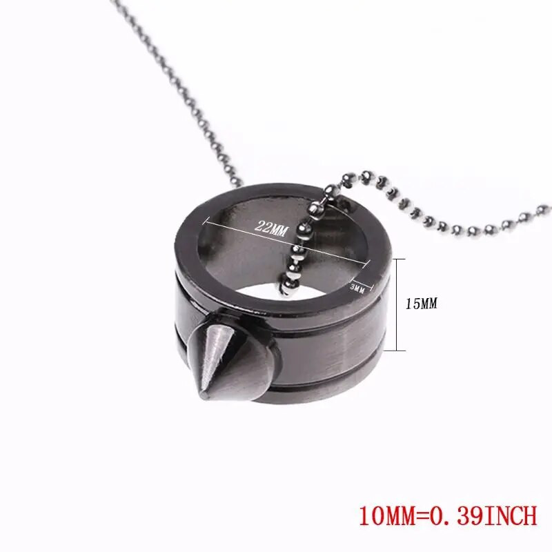 Plieninių žiedų karolių rinkinys 2,8 colio ilgos grandinės žiedas moterims, vyrams, skirtas išgyventi lauke