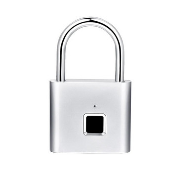 Μαύρο ασημί USB επαναφορτιζόμενη κλειδαριά πόρτας χωρίς κλειδί Δακτυλικό αποτύπωμα Έξυπνο λουκέτο Γρήγορου ξεκλειδώματος Μεταλλικό αυτοαναπτυσσόμενο τσιπ από κράμα ψευδαργύρου