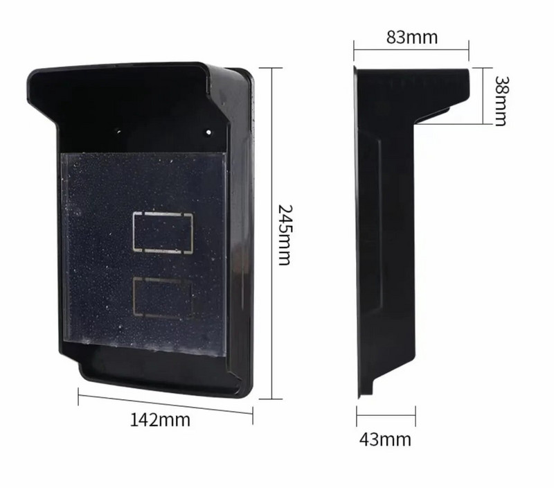 Atsparus vandeniui dangtelis nuo lietaus plastikinis apsaugos nuo lietaus apsauga Prieigos valdymo klaviatūra Durų skambučio mygtukas Kortelių skaitytuvas nuo saulės