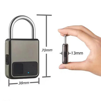 Интелигентни преносими пръстови отпечатъци Tuya APP Pad Lock с поддръжка на USB ключ за спешна употреба 1 година след еднократно зареждане