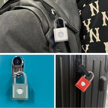 Φορητό λουκέτο αναγνώρισης δακτυλικών αποτυπωμάτων Έξυπνη κλειδαριά χωρίς κλειδί Επαναφορτιζόμενη ντουλάπα αποσκευών Σχολικό ντουλάπι γυμναστηρίου
