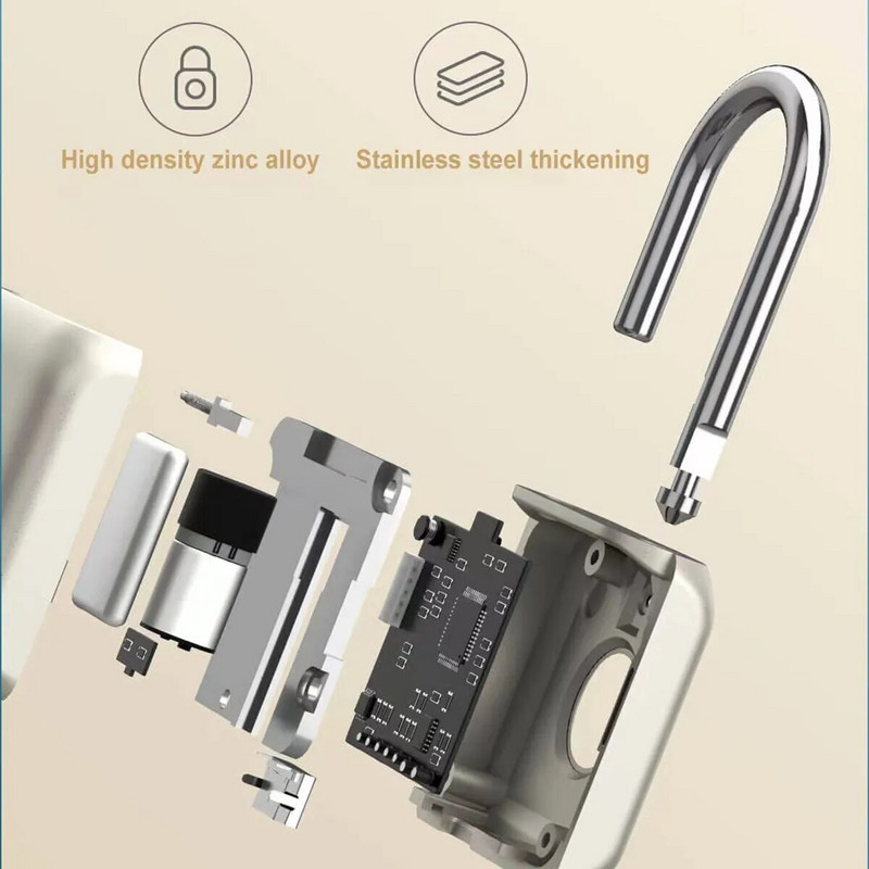 Pārnēsājama pirkstu nospiedumu identifikācijas piekaramā atslēga Viedā bezatslēgas slēdzene Uzlādējams bagāžas skapis Skolas sporta zāles skapītis