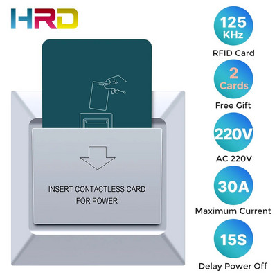 hiread Control acces pe perete Economie de energie cu carte de identitate de 125KHz, cum ar fi TK4100/T5577/EM4305 pentru întrerupător electronic de inducție pentru camera de hotel