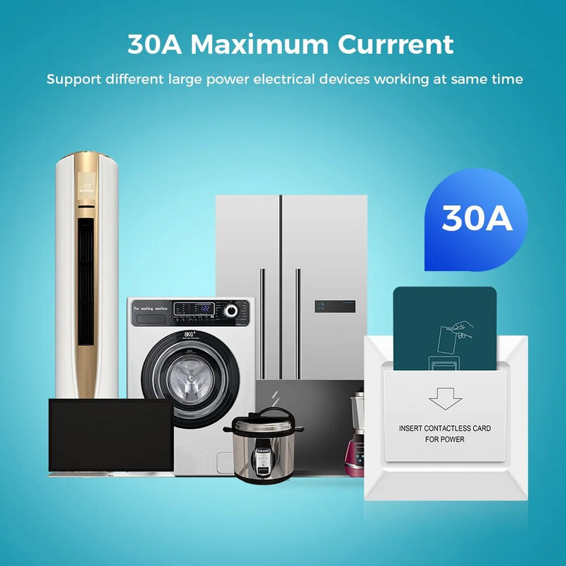 hiread Control acces pe perete Economie de energie cu carte de identitate de 125KHz, cum ar fi TK4100/T5577/EM4305 pentru întrerupător electronic de inducție pentru camera de hotel