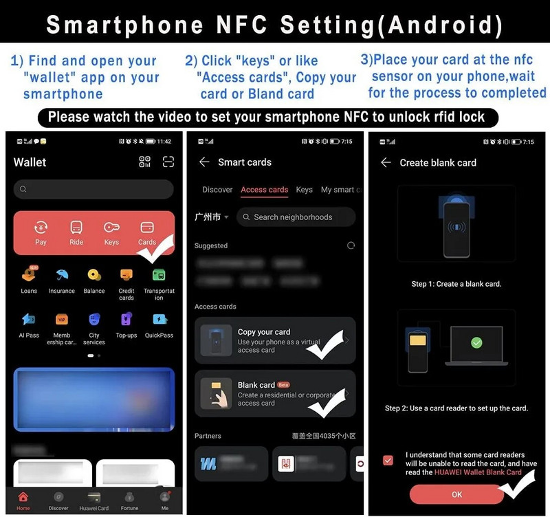 Badu.bg Електронна ключалка за шкафове Интелигентни NFC RFID брави ...
