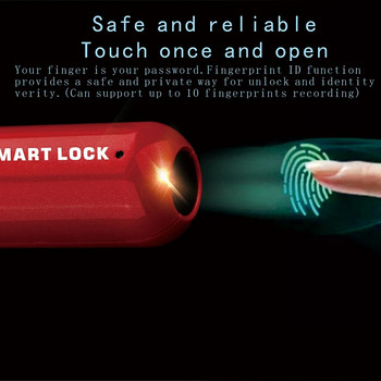 Интелигентен катинар с пръстов отпечатък Сензорен пръстов отпечатък Брава за врата USB без ключ Защитна ключалка против кражба за ръчна чанта Домашен шкаф Заключване на кутия
