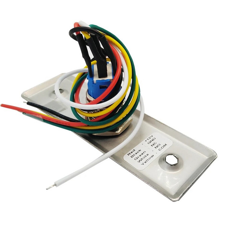 12V-os rozsdamentes acél Led lámpa opció Nyomja meg a kilépési kioldó gombot NINCS NC COM ajtóhoz való kilépési gomb