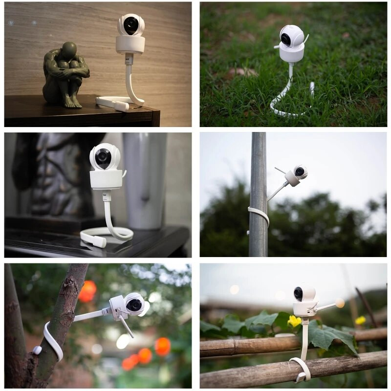 Suport pentru telefon cu gât de gâscă Suport din silicon pentru selfie-șarpe Suport creativ Suport pentru monitor pentru pătuț Suport pentru monitor pentru bebeluși fără găuri