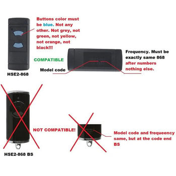 HORMANN 868 HSM2 HSM4 HSE2 MARANTEC Digital 384 D302 D304 868 Mhz Дистанционно управление за вратата на гаража