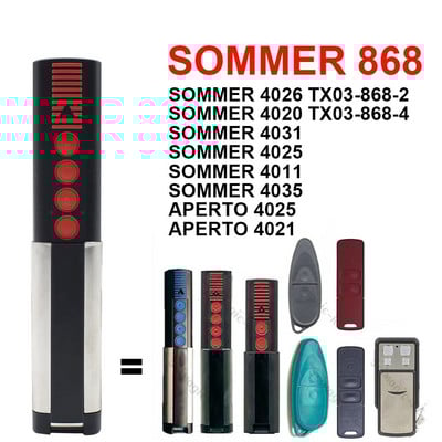 SOMMER 4026 TX03-868-2-XP 4020 TX03-868-4 4011 4031 4021 868MHz Garāžas durvju tālvadības pults nomaiņa Garāžas komandu atvērējs