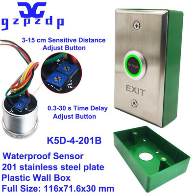 DC12V 24V virsmas instalēšana bezkontakta piekļuves kontroles durvju slēdzenes atbrīvošanas slēdzis Infrasarkanais izejas poga bez pieskāriena