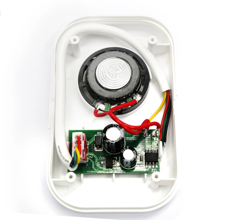 Plastmasas vadu durvju zvana zvans DC 12V balss vadu durvju zvans biroja mājas drošības piekļuves kontroles sistēmai balts