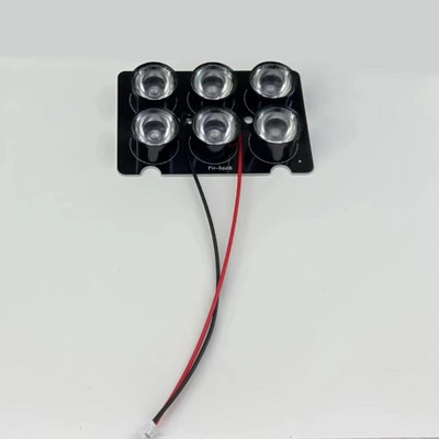 Панелна платка за прожектор с IR осветител за охранителна камера, плоча + 6 светодиода + лещи + 2 пина червени/черни проводници