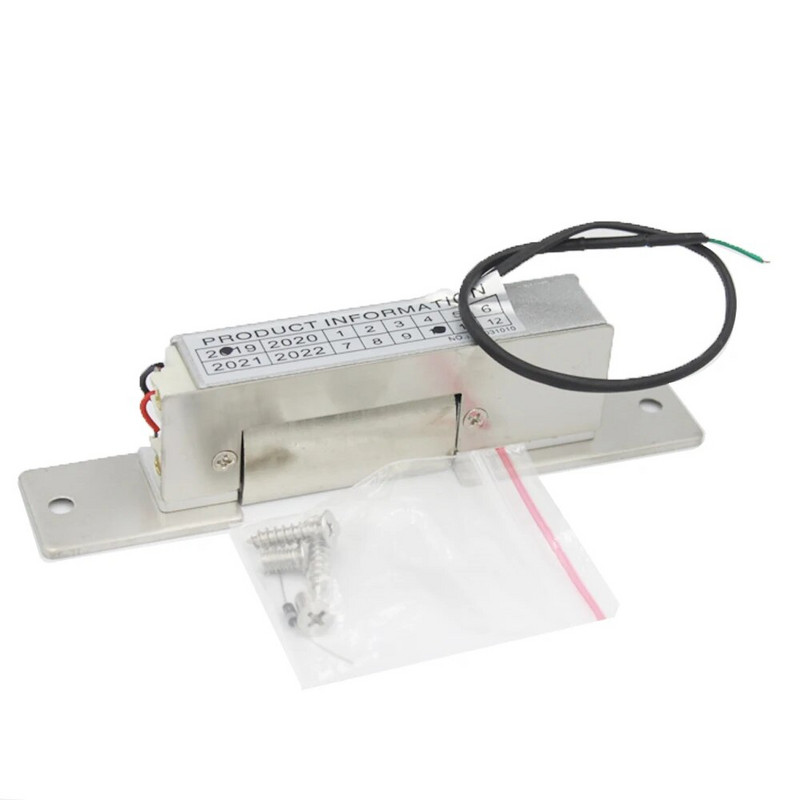 Nerūsējošā līdzstrāvas 12 V elektriskā streikojoša durvju slēdzene piekļuves kontroles sistēmai, droša vai droša elektriskā slēdzene