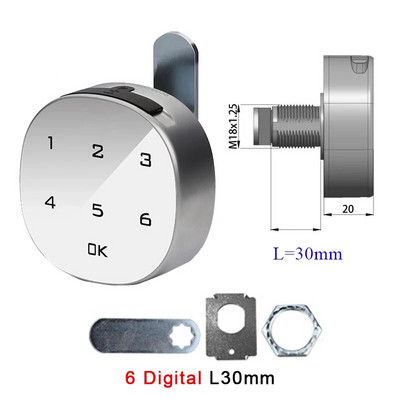 Cinka sakausējuma materiāls Smart Touch Keypad Digitālā paroles koda skapja slēdzene pulksteņrādītāja virzienā vai pretēji pulksteņrādītāja virzienam Atbloķēt