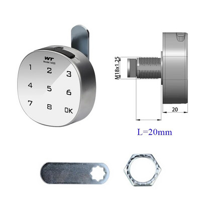 Cinka sakausējuma materiāls Smart Touch Keypad Digitālā paroles koda skapja slēdzene pulksteņrādītāja virzienā vai pretēji pulksteņrādītāja virzienam Atbloķēt