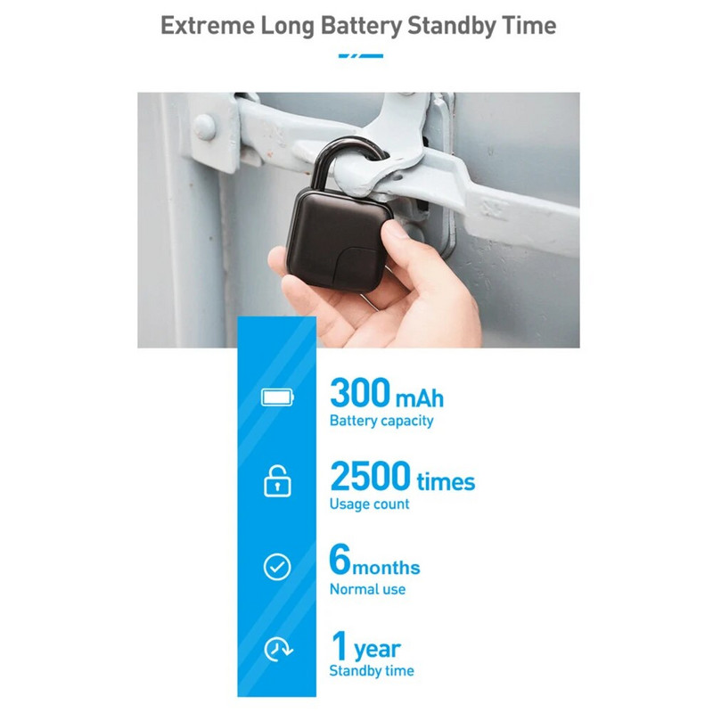 2023 nova L3 brava na otisak prsta inteligentna brava vrata skladišta spavaonica ormarić za pohranu bicikl protuprovalni lokot s otiskom prsta