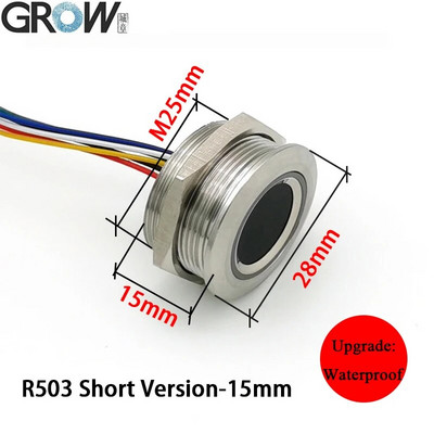 R503 jauns RGB gredzena indikatora gaismas diodes vadības apaļais pirkstu nospiedumu moduļa piekļuves kontrole Arduino