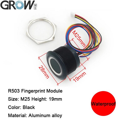 R503 jauns RGB gredzena indikatora gaismas diodes vadības apaļais pirkstu nospiedumu moduļa piekļuves kontrole Arduino