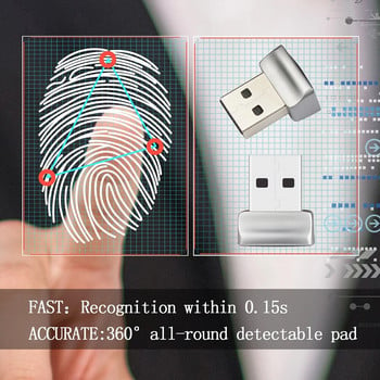 Плюс тип C/USB модул за четец на пръстови отпечатъци за Windows 10 11 Hello Биометричен скенер Катинар за отключване на пръстов отпечатък за лаптоп компютър
