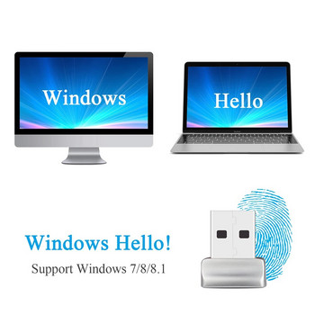 Плюс тип C/USB модул за четец на пръстови отпечатъци за Windows 10 11 Hello Биометричен скенер Катинар за отключване на пръстов отпечатък за лаптоп компютър