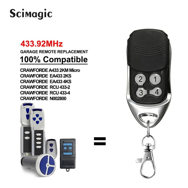 Normstahl / Crawford Standard Steel T433-4 Garázs távirányító RCU 433 2K 4K EA 433 2KS 4KS N002800 433MHz Rolling Code