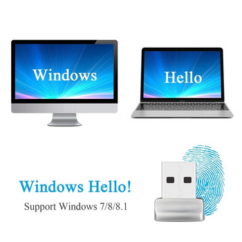 USB четец на пръстови отпечатъци за Windows 7 8 10 11 Hello PC Заключване на преносим компютър Биометричен скенер Без парола Модул за отключване при влизане/влизане
