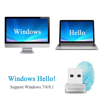 Αναγνώστης δακτυλικών αποτυπωμάτων USB για Windows 7 8 10 11 Hello PC Notebook Lock Βιομετρικός σαρωτής χωρίς κωδικό πρόσβασης Μονάδα ξεκλειδώματος σύνδεσης/σύνδεσης