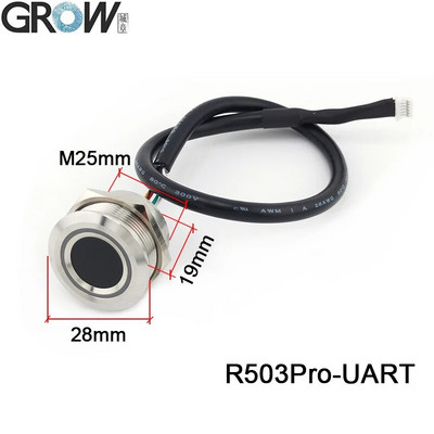 GROW R503Pro UART/USB 1500 mahutavusega ümmargune RGB LED-juhtimine DC3,3V mahtuvusliku sõrmejäljemooduli anduri skanner juurdepääsu juhtimiseks