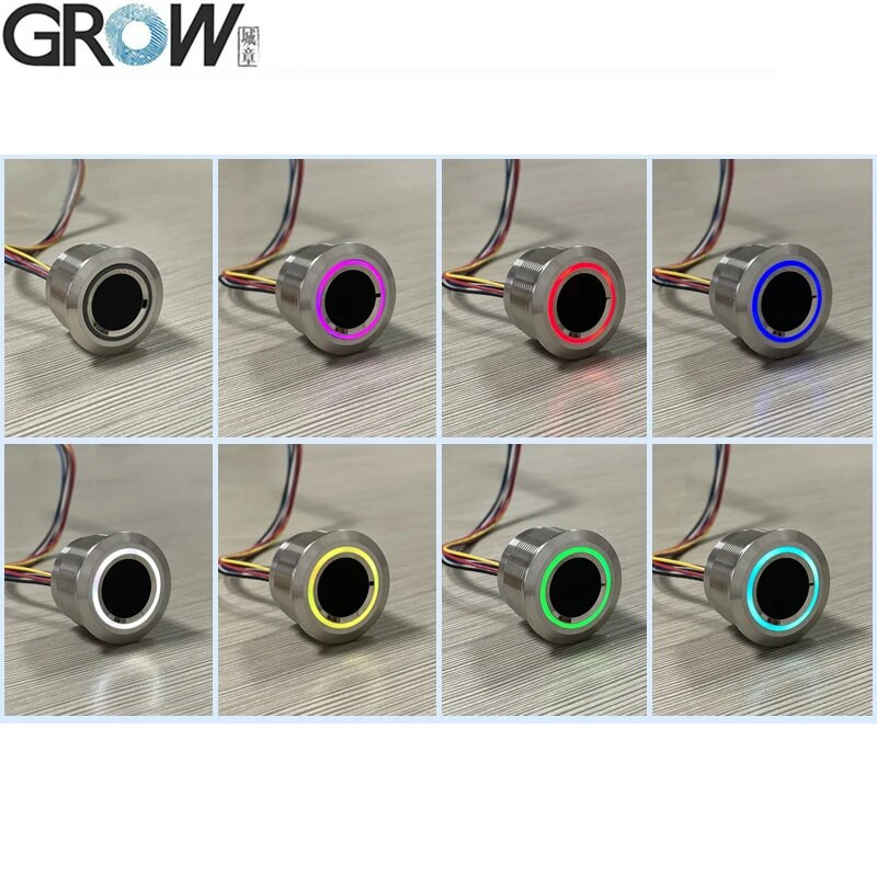 GROW R503Pro UART/USB 1500 mahutavusega ümmargune RGB LED-juhtimine DC3,3V mahtuvusliku sõrmejäljemooduli anduri skanner juurdepääsu juhtimiseks