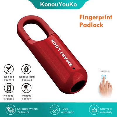 Mini pirkstu nospiedumu slēdzenes Piekaramā slēdzene Viedā biometriskā elektroniskā slēdzene USB uzlāde bez atslēgas sporta skolas skapītim, ceļojumu soma mugursoma