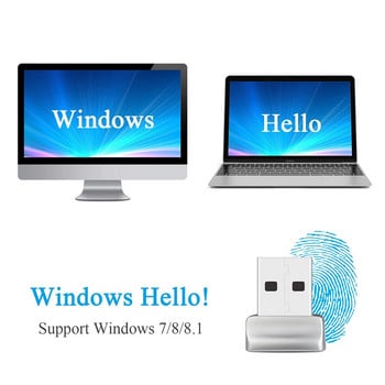 Αναγνώστης δακτυλικών αποτυπωμάτων USB για Windows 10 Hello PC Notebook Lock Βιομετρικός σαρωτής φορητού υπολογιστή χωρίς κωδικό πρόσβασης Μονάδα ξεκλειδώματος σύνδεσης/σύνδεσης