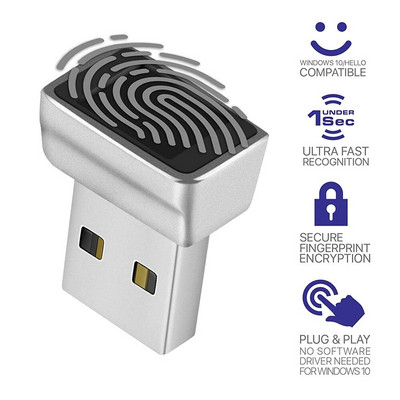 USB четец на пръстови отпечатъци за Windows 10 Hello PC Notebook Lock Биометричен скенер Лаптоп Без парола Влизане/влизане Отключващ модул