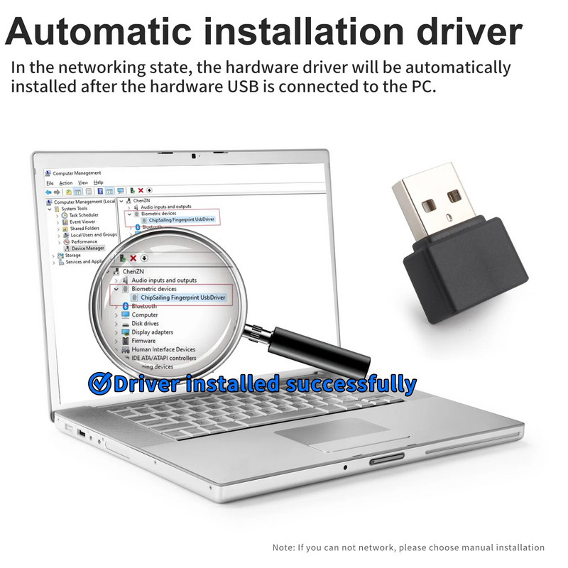 Mini USB/C tipa pirkstu nospiedumu atpazīšanas ierīce datora klēpjdatoram Windows 10 11 Hello biometriskā skenera pirkstu nospiedumu lasītāja modulis