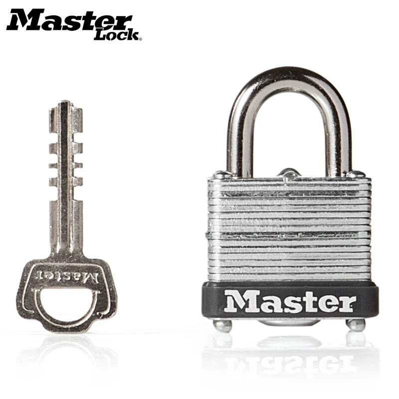 Master Lock Široký laminovaný oceľový zámok s ochranou proti krádeži, vonkajší zámok na tašku, vodotesný, bez vrstvy žlčníka, zámok do domácej spálne