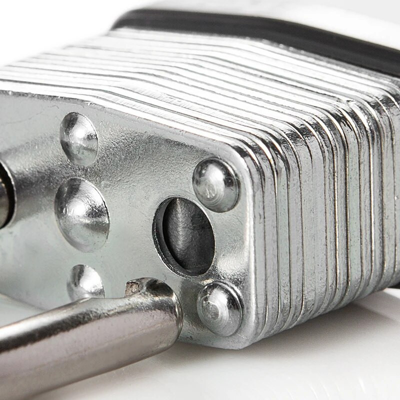 Master Lock Široký laminovaný oceľový zámok s ochranou proti krádeži, vonkajší zámok na tašku, vodotesný, bez vrstvy žlčníka, zámok do domácej spálne