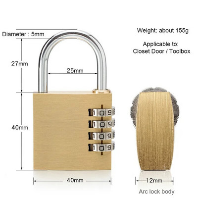 Augstas kvalitātes piekaramās slēdzenes, cieta misiņa slēdzenes ciparu kombinācijas paroles slepenais kods sporta zāles āra skapīša korpusam vara nerūsējošais tērauds