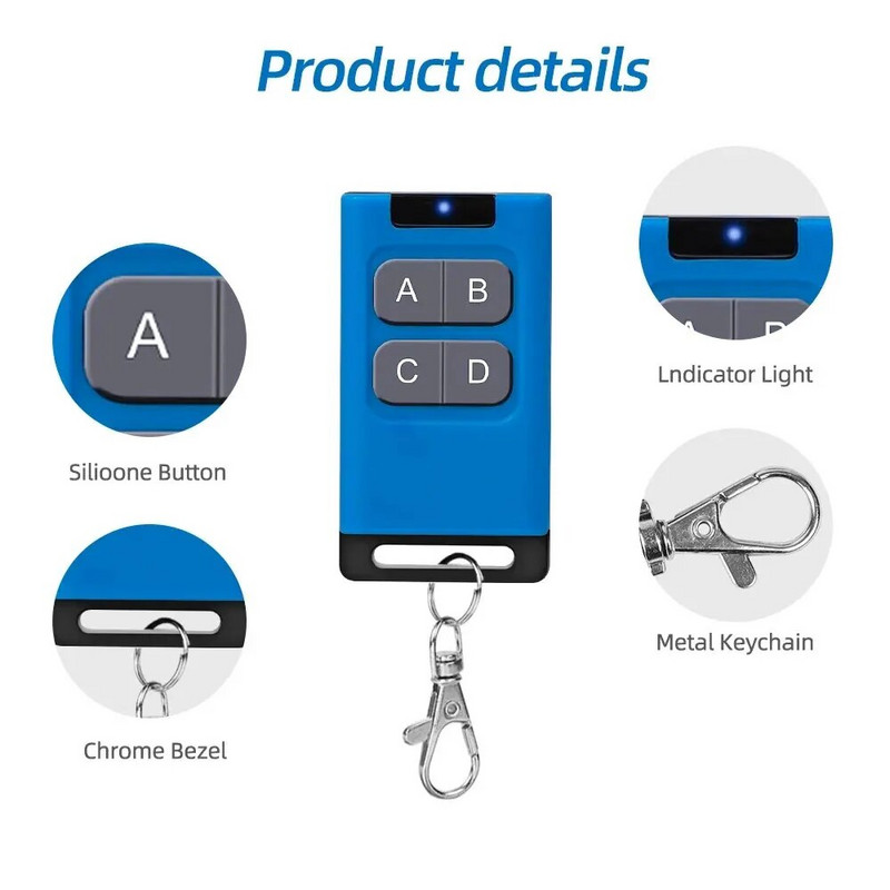 Duplicator de deschidere a ușii de garaj universal 433 mhz Copiere Telecomandă fără fir cu patru butoane pentru ușă de garaj