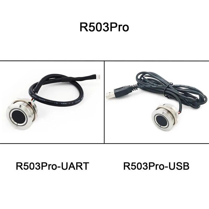 R503Pro 1500 de capacitate UART/USB RGB LED de control Senzor modul rotund de amprentă digitală pentru controlul accesului Arduino Android SDK gratuit