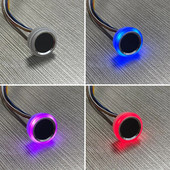 R502-F ūdensizturīgs DC3.3V UART mazs apaļš gredzens RGB LED kapacitatīvais pirkstu nospiedumu sensora moduļa piekļuves kontrole Arduino ar bezmaksas SDK