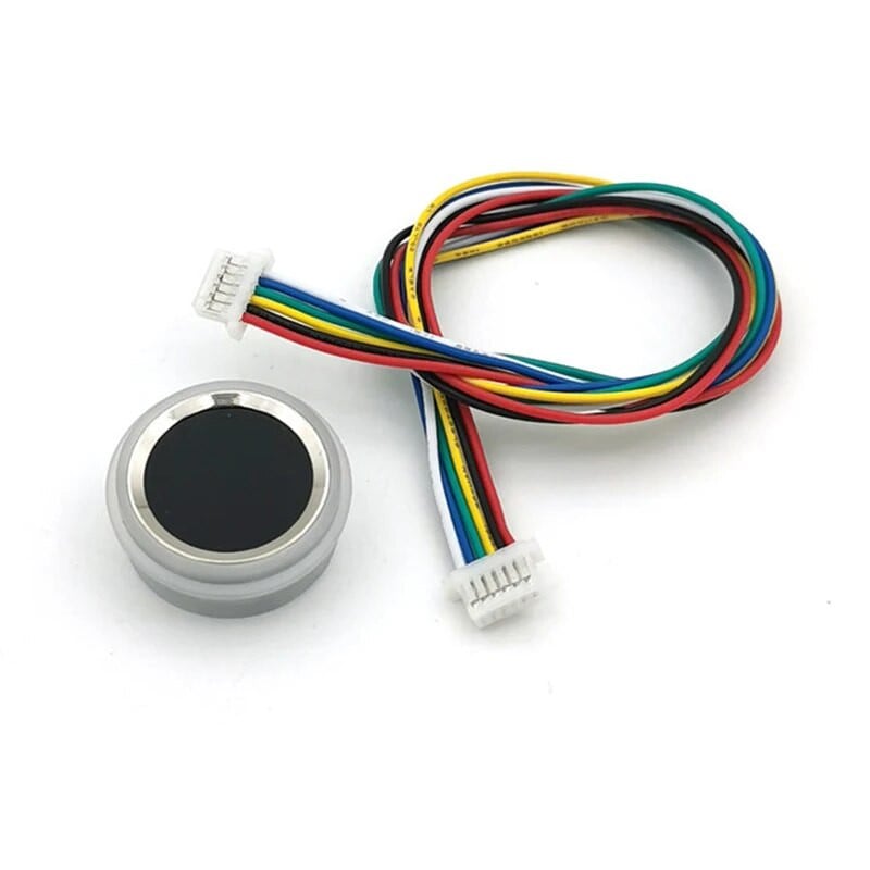 R502-F ūdensizturīgs DC3.3V UART mazs apaļš gredzens RGB LED kapacitatīvais pirkstu nospiedumu sensora moduļa piekļuves kontrole Arduino ar bezmaksas SDK