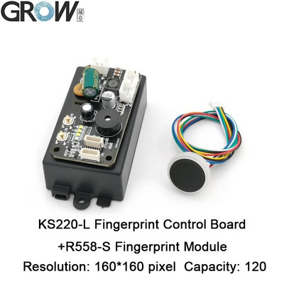 GROW KS220-L DC30-75V divu releju izejas pirkstu nospiedumu piekļuves kontroles panelis ar pašbloķējošu/aizdedzes/skriešanas režīmu ar administratoru/lietotāju