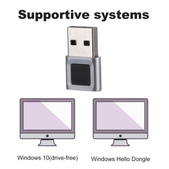 Мини USB модул за четене на пръстови отпечатъци, устройство, биометричен скенер за Windows 10 Hello Dongle, лаптопи, компютърен ключ за сигурност, USB интерфейс